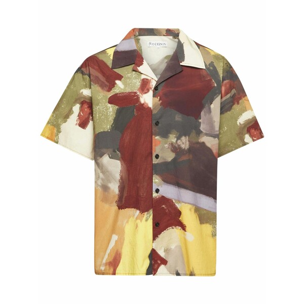 J.W.アンダーソン メンズ シャツ トップス Abstract-print cotton shirt Green｜asty
