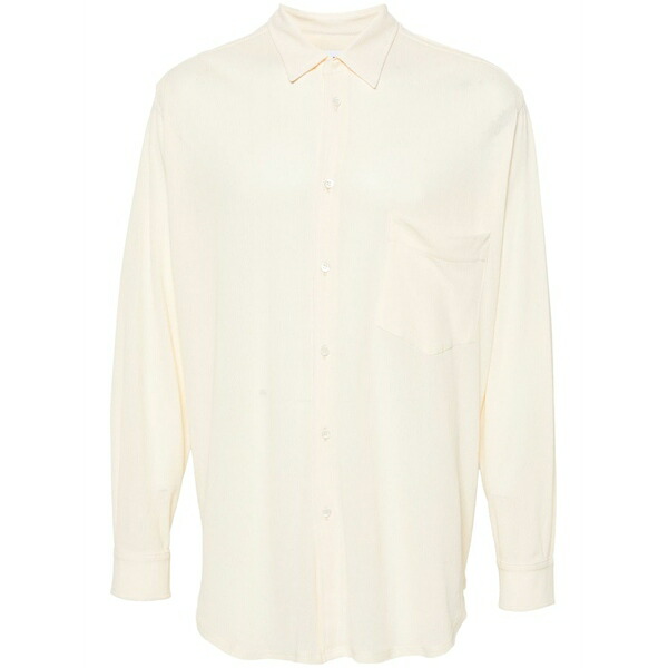 マリアーノ メンズ シャツ トップス Intimo log-sleeve ribbed shirt Neutrals｜asty