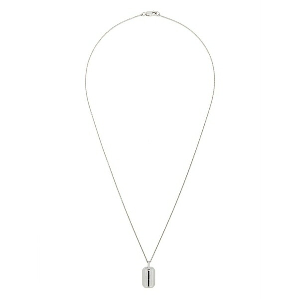 ミッソマ メンズ 首飾り・チョー鉄道車両 付属品 Onyx black tag-pendant necklace Silver