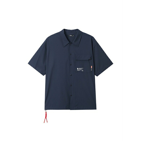 イズエ メンズ シャツ トップス Pocket short-sleeve shirt Blue|asty
