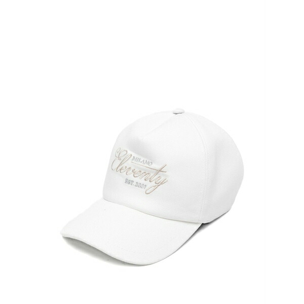 イレブンティ メンズ かぶり笠 添え物 Embroidered baseball cap White