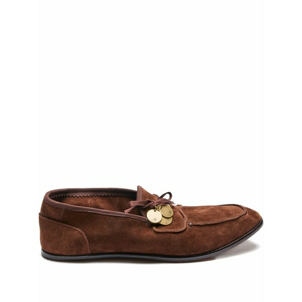 スイコック メンズ スリッポン・ローファー シューズ Coin-embellished loafers Brown