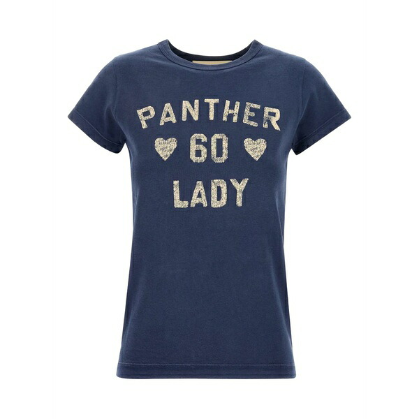ヴァレンティノ ガラヴァーニ レディース Tシャツ トップス Graphic-lettering t-shirt Blue｜asty
