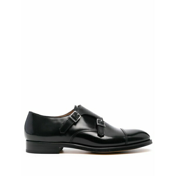 ドンカルズ メンズ 御召しものシューズ シューズ Leather monk shoes Black