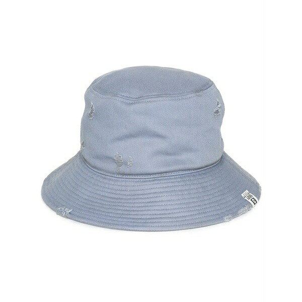 ミハラヤスヒロ メンズ 鳥打ち帽 付属物 Distressed-effect cotton bucket hat Blue