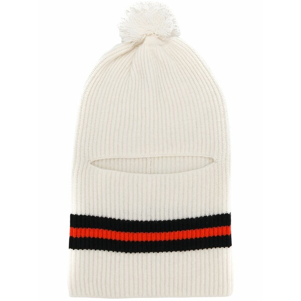カシミヤ はたご屋 優しいこと レディース かぶり笠 佩び物 Pompom urban balaclava White