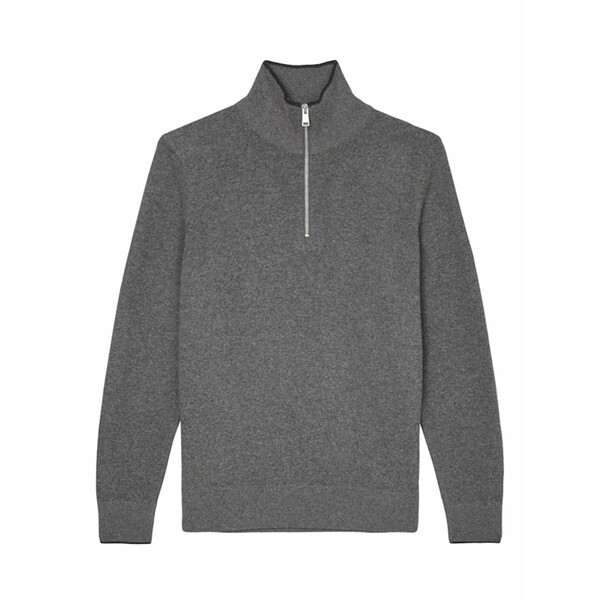 マルコポーロ メンズ 編み物\u0026プルオーバー アウター Zip-up mock-neck sweater Grey