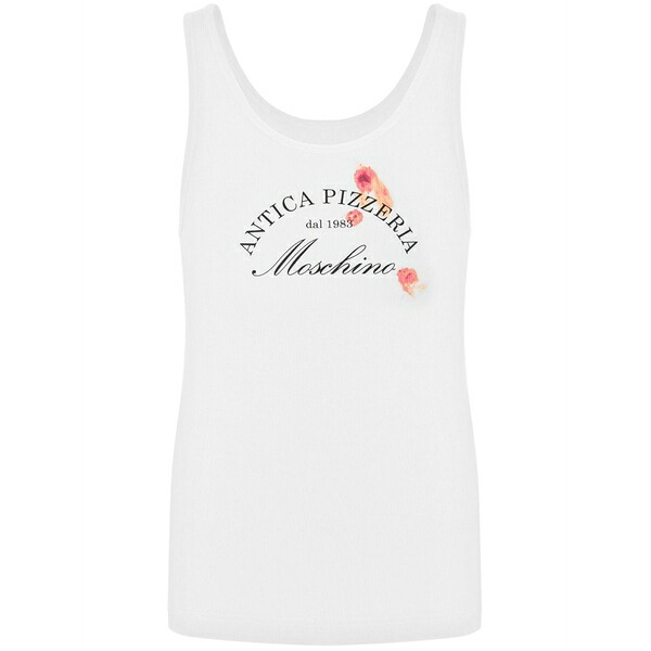 モスキーノ メンズ Tシャツ トップス Slogan-print tank top White