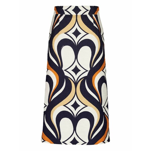 ラ・ダブル・ジェイ レディース スコート ボトムス Macro-pattern MIDI skirt White ボトムス-レディースファッション