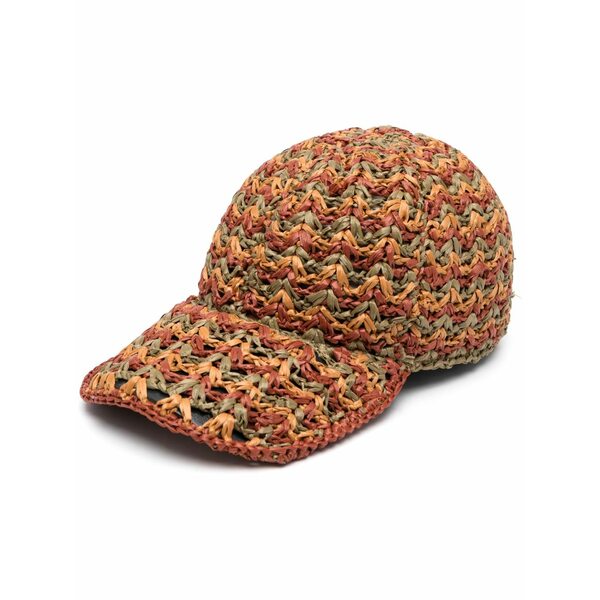 アルベルタ フェレッティ レディース 帽子 アクセサリー Crochet-knit raffia cap Brown｜asty 44,070円