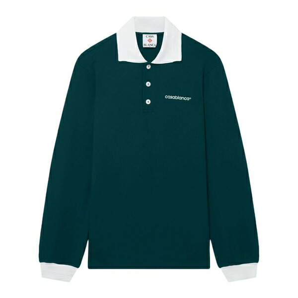カサブランカ メンズ ポロシャツ トップス Long-sleeve polo shirt Green｜asty 101,400円