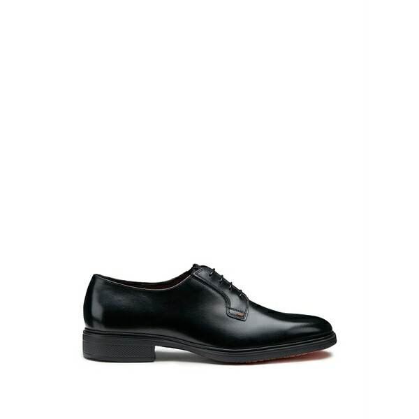 サントーニ メンズ ドレスシューズ シューズ Easy lace-up leather derby shoes Black｜asty