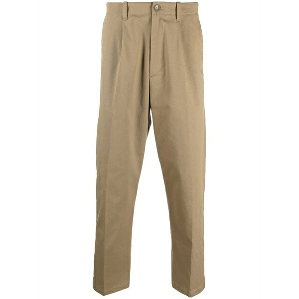 エトロ メンズ カジュアルパンツ ボトムス Logo straight-leg trousers Brown｜asty