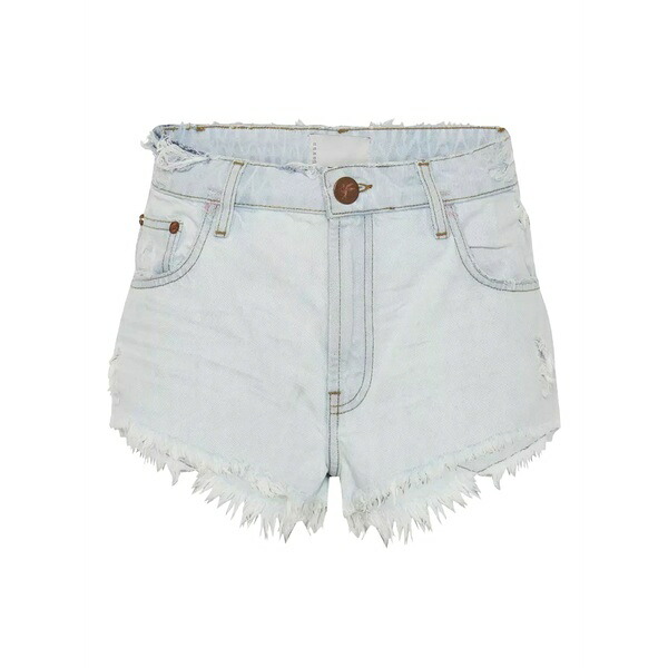 ワン ティースプーン レディース カジュアルパンツ ボトムス The one frayed denim shorts Blue|asty