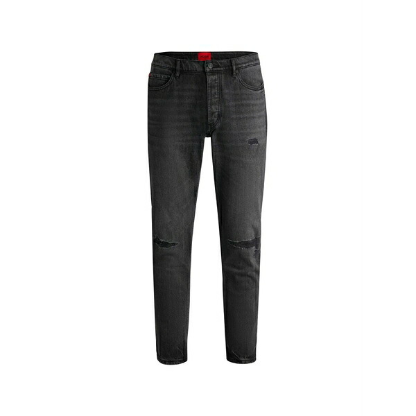 ボス メンズ デニムパンツ ボトムス Distressed-detail slim-fit jeans Grey｜asty