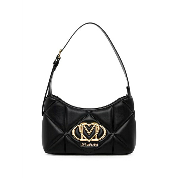 ラブ モスキーノ レディース トートバッグ バッグ Logo-plaque quilted tote bag Black｜asty