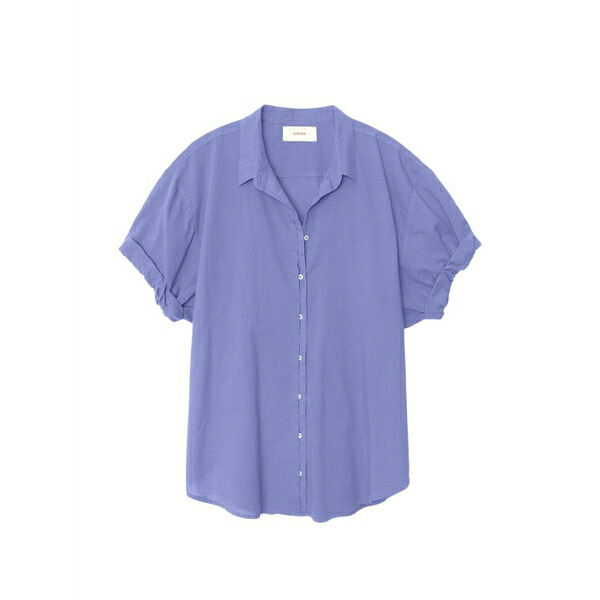 キセレナ レディース シャツ トップス Channing short-sleeve cotton shirt Blue｜asty