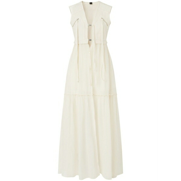 ピンコ レディース ワンピース トップス Buckled long dress White｜asty