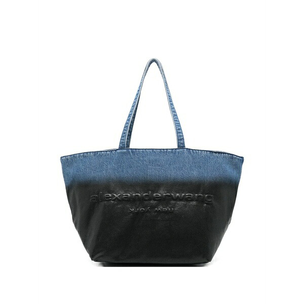 アレキサンダーワン レディース トートバッグ バッグ Denim punch large tote Black|asty