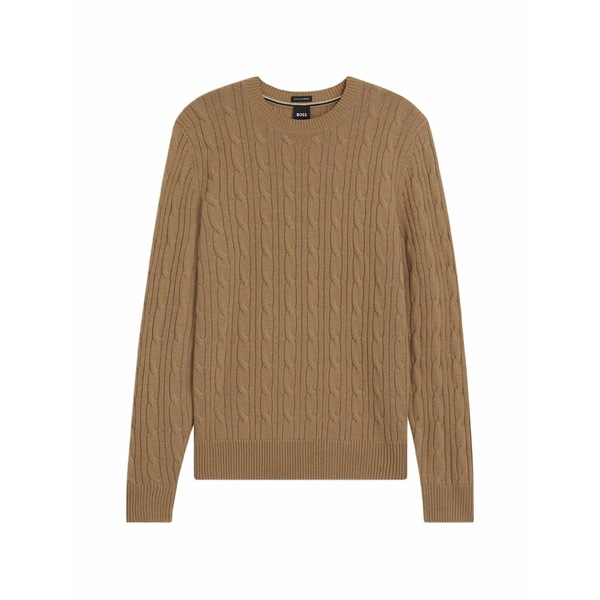 ボス メンズ ニット&セーター アウター Cable-knit crew-neck sweater Neutrals|asty