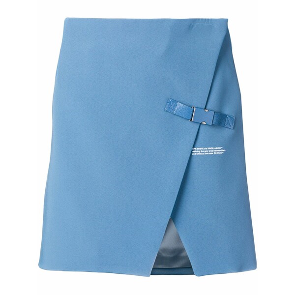 オフホワイト レディース スカート ボトムス Wrap-front miniskirt Blue｜asty
