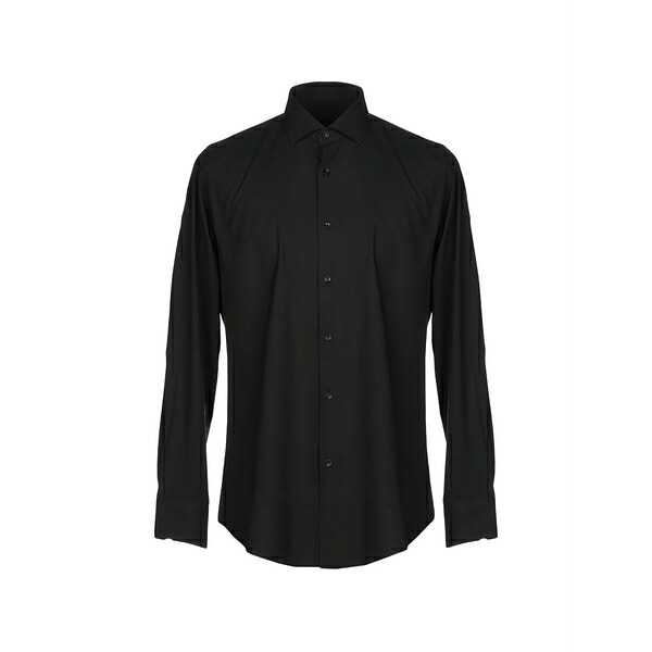 トンボリーニ メンズ シャツ トップス Long-sleeve button-down shirt Black｜asty
