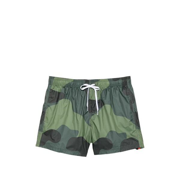 サンデッキ メンズ カジュアルパンツ ボトムス Camouflage-pattern swim shorts Green｜asty