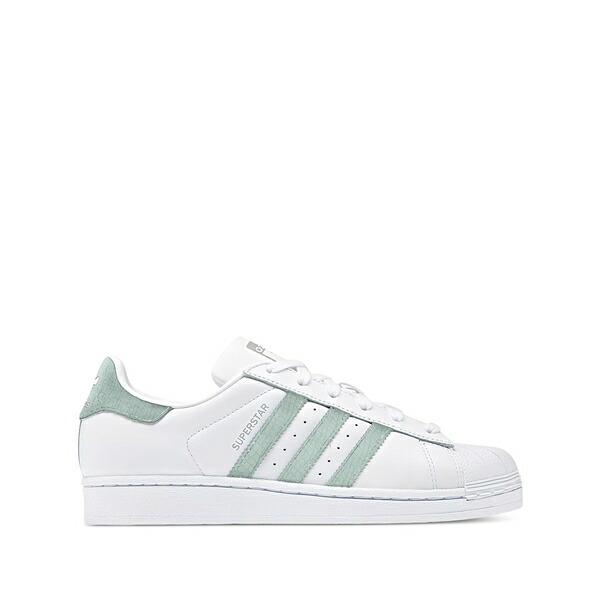 アディダス レディース スニーカー シューズ Superstar "white/ash green/silver metallic" sneakers White｜asty