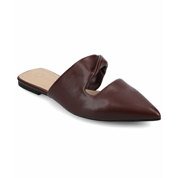 ジャーニーコレクション レディース サンダル シューズ Women's Enniss Twist Cutout Pointed Toe Mules Oxblood画像
