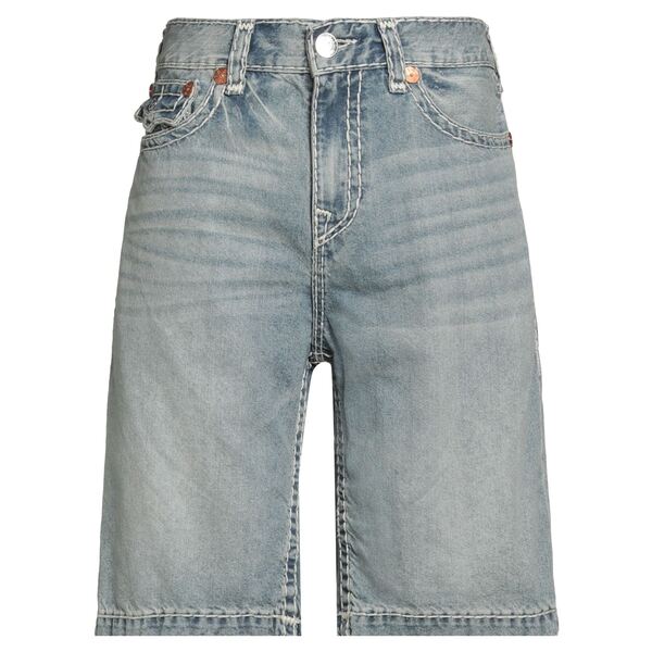 【送料無料】 トゥルーレリジョン メンズ デニムパンツ ボトムス Denim shorts Blue