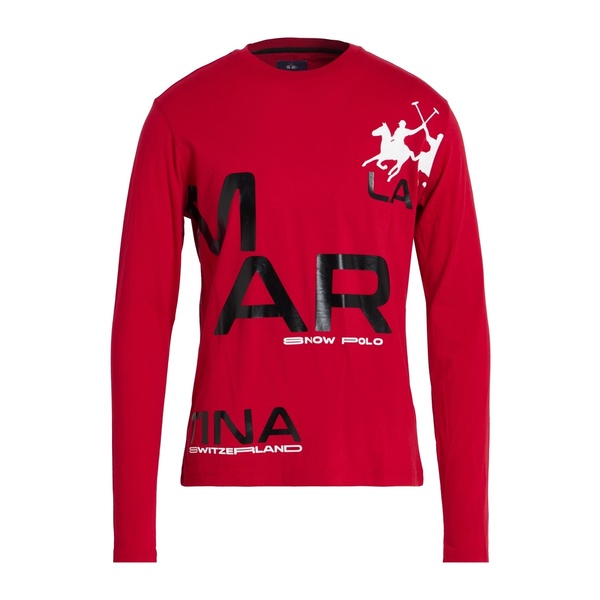 【送料無料】 ラ マルティーナ メンズ Tシャツ トップス T-shirts Red