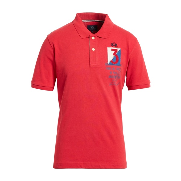 【送料無料】 ラ マルティーナ メンズ Tシャツ トップス Polo shirts Red