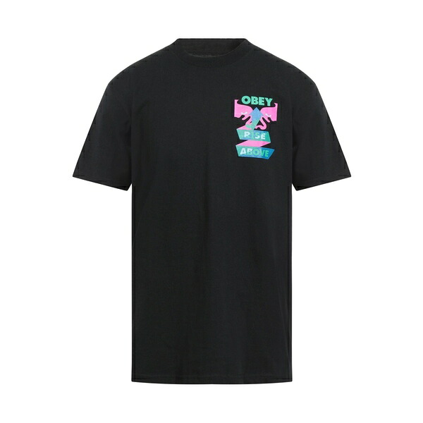 【送料無料】 オベイ メンズ Tシャツ トップス T-shirts Black