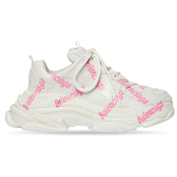Balenciaga バレンシアガ メンズ スニーカー 【Balenciaga Triple S Logotype Trainers White Pink】 サイズ EU_40(25.0cm) White/Pink｜asty