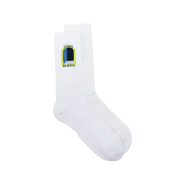カサブランカ メンズ 靴下 アンダーウェア Graphic socks White｜asty