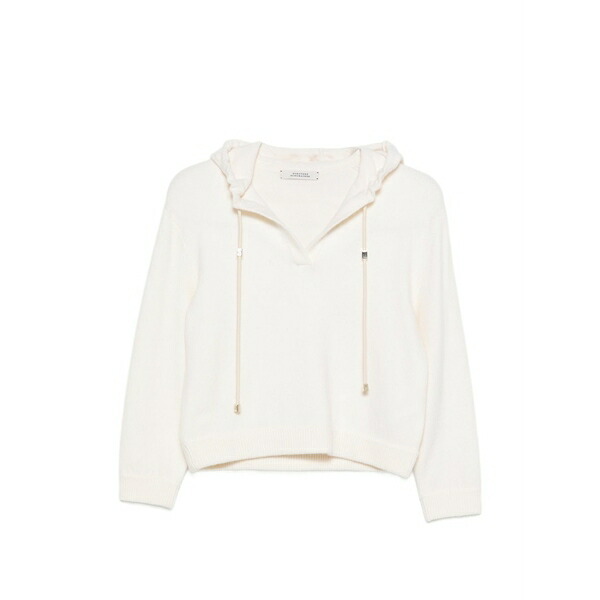 ドロシーシューマッハ レディース 編み物\u0026プルオーバー アウター Hooded v-neck sweater Neutrals