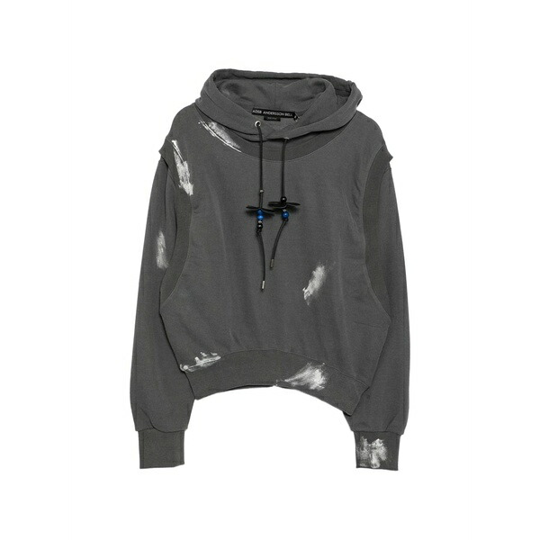 アンダーソン 呼びりん レディース パーカー・スウェットシャツ アウター Metallic painted hoodie Grey