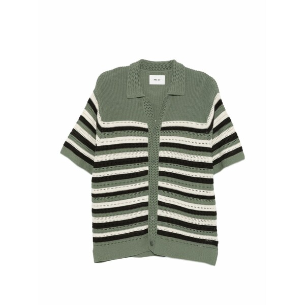 エヌエヌ77 メンズ プルオーバー トップス Lars striped shirt Green