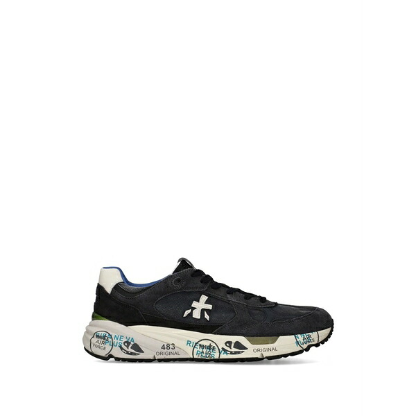 プレミアータ メンズ スニーカー シューズ Mase 25 logo-detail suede-panel sneakers Black