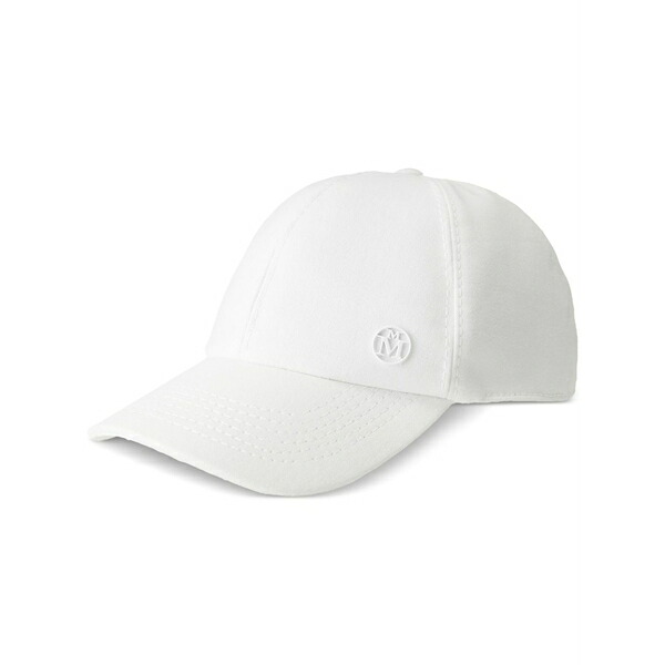 メゾンミッシェル  メンズ 鳥打ち帽 付属物 Tiger cotton logo-plaque cap White