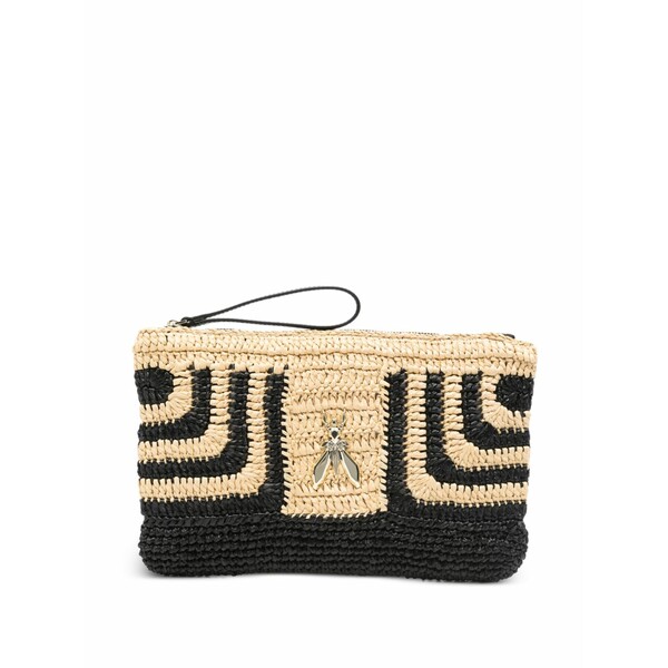 パトリツィア ペペ レディース クラッチペダル御徒面子 御徒面子 Raffia pattern clutch bag Neutrals