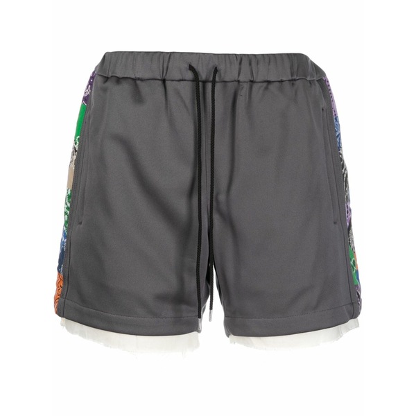 チルドレン オブ ザ ディスコーダンス メンズ カジュアルパンツ ボトムス Drawstring-waistband bandana-print shorts Grey｜asty
