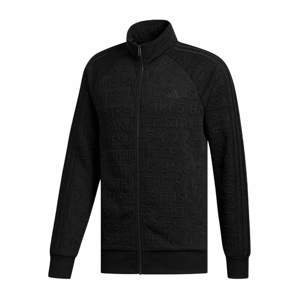 アディダス メンズ 上衣＆上衣 アウター Three-stripe zip jacket Black