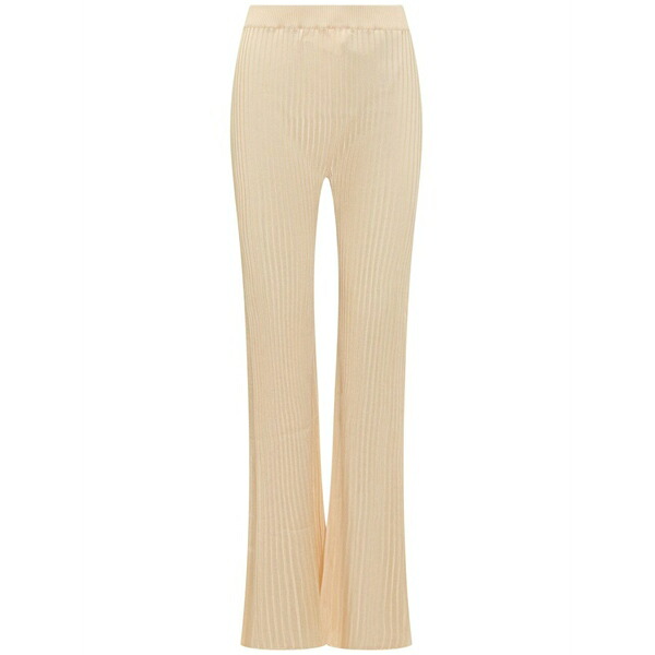 ジル・サンダー レディース カジュアルパンツ ボトムス Ribbed-knit trousers Neutrals｜asty