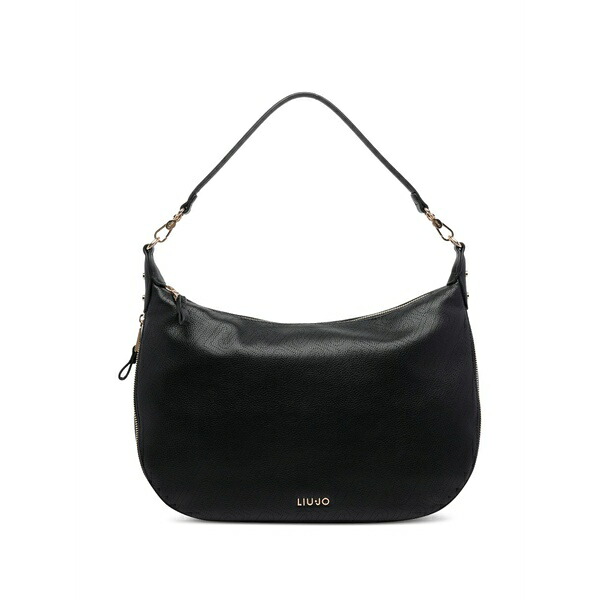 リュージョー レディース ショルダーバッグ バッグ Logo zip shoulder bag Black｜asty