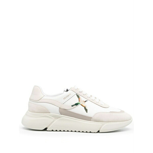 アクセルアリガト メンズ スニーカー シューズ Suede-panelled low-top sneakers White