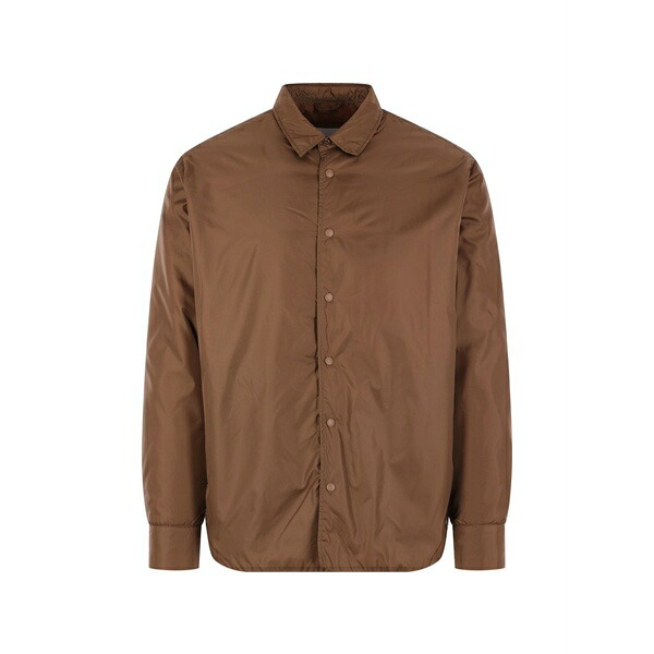 アスペジ メンズ ジャケット&ブルゾン アウター Buttoned shirt jacket Brown|asty