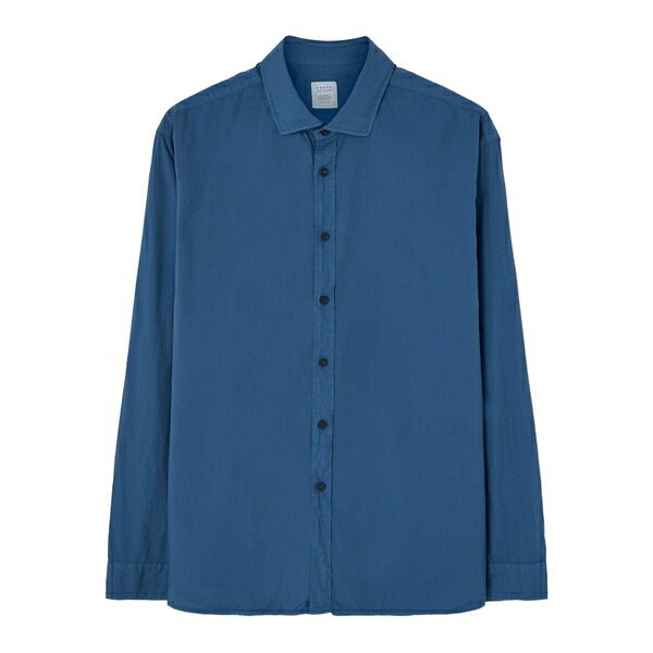 ザカス  メンズ シャツ トップス Long-sleeve shirt Blue