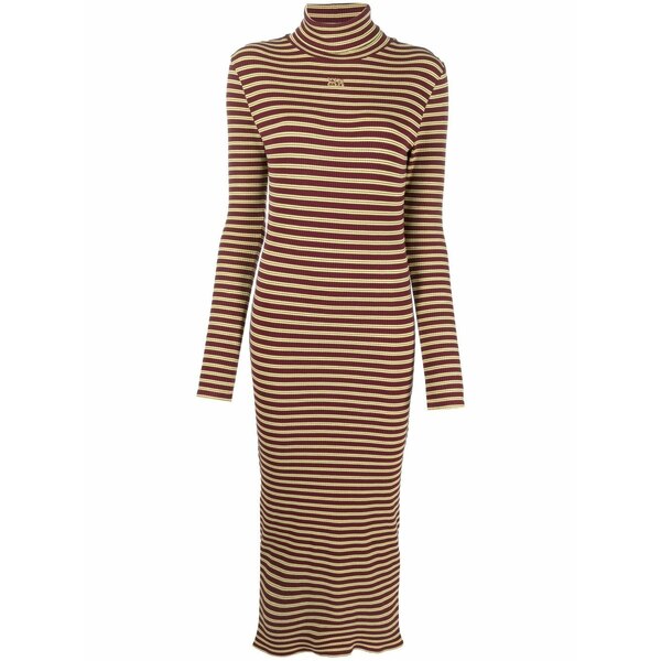 ウェールズ ボナー レディース ワンピース トップス Striped roll neck knitted dress Black｜asty