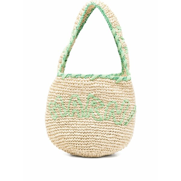 マルニ レディース ショルダーバッグ 御徒面子 Small nassa woven shoulder bag Neutrals